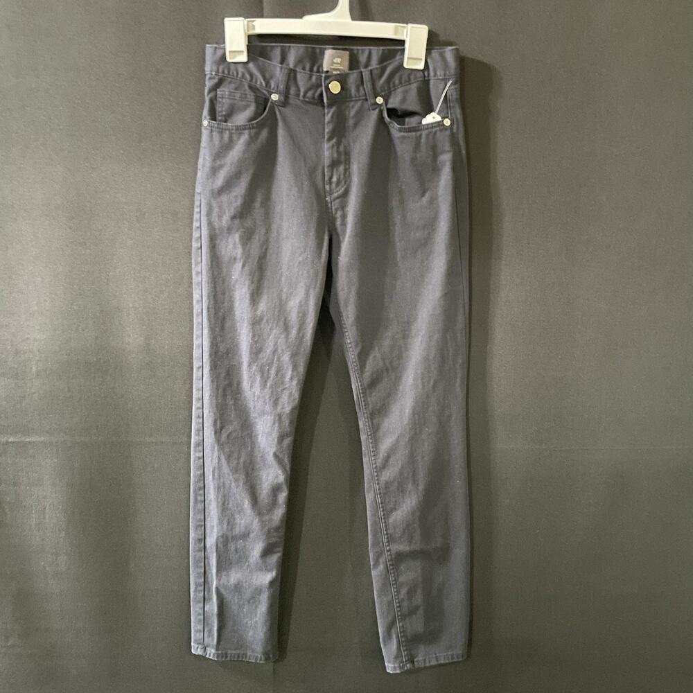 H&M Jeans Mens 30x28 Navy Slim Fit Tapered Denim Pants Casual
